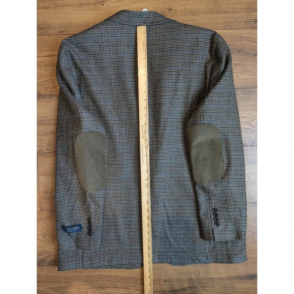 NWT Brooks Brothers Regent Fit Houndstooth Blazer Mens 48R‎ Tweed Elbow Patches